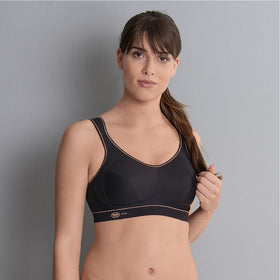 ANITA Extreme Control Black/Gold Wireless Sports Bra (#5527)