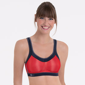 ANITA Momentum Red/Blue Iris Wireless Sports Bra (#5529)