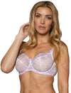 FIT FULLY YOURS Nicole See-Thru Lace Underwire Navy Coral Bra (#B2271)