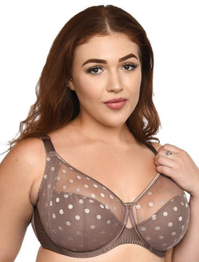 FIT FULLY YOURS Carmen Taupe Polka Dot Underwire Bra (#B2498)