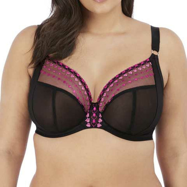 ELOMI Matilda Black Dot, Siren Song, Clove Underwire Plunge Bra (#EL8900)