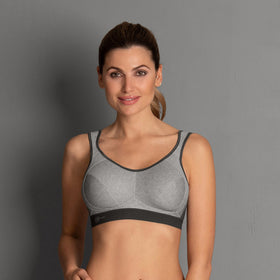 ANITA Extreme Control Heather Grey Wireless Sports Bra (#5527)