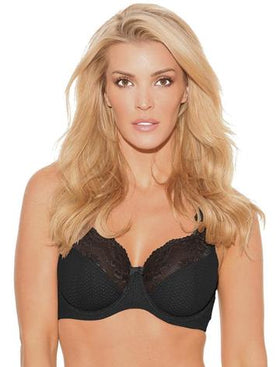 Fit Fully Yours Nicole See-Thru Underwire Lace Bra, Graphite